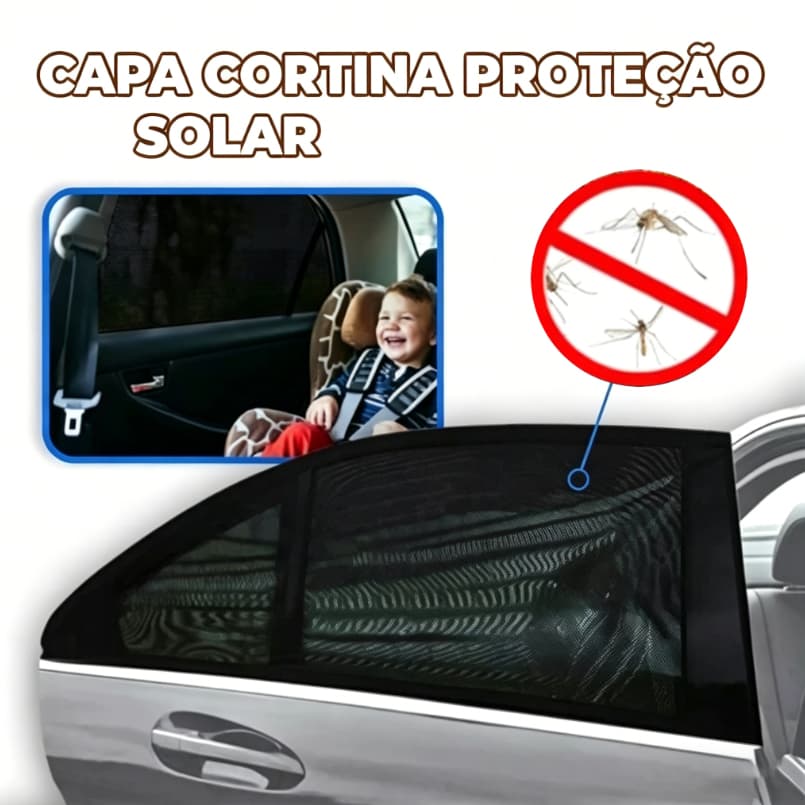 Kit 2 Capa Cortina Proteção Solar Anti Vento Protetora Crianças Janela Carro