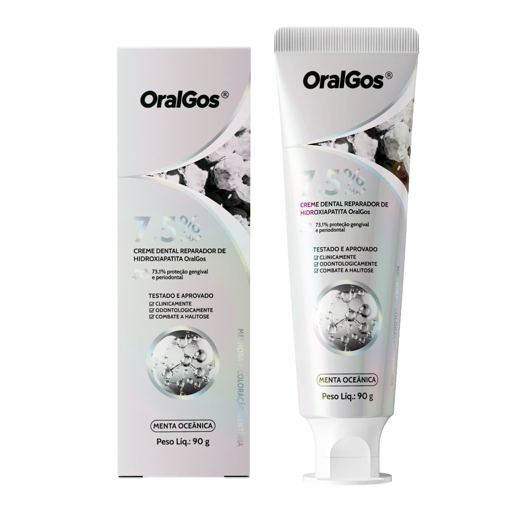 OralGos Pasta de dente para remoção de manchas alivia esmalte dental forte e sensível Ocean Mint [7.5% Nano Repair]