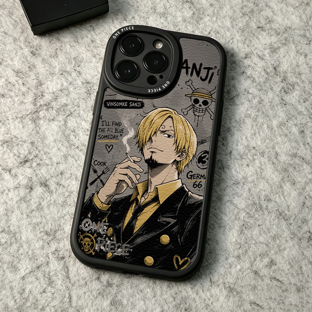 Capa iPhone Para 16/15/14/13/12 Mini/11 Promax One Piece Sanji Graffiti Art Macia 7/8 Plus/X/XR/Xs Max