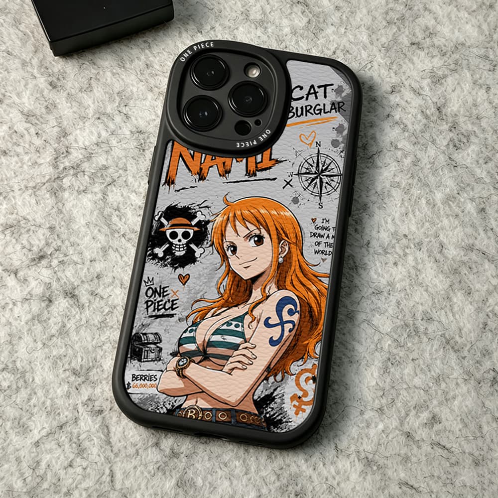 Capa iPhone Para 16/15/14/13/12 Mini/11 Promax One Piece Graffiti Art Nami Macia 7/8 Plus/X/XR/Xs Max