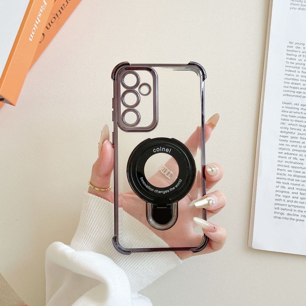 Samsung A54-A73/S20-S25 Capa de telefone magnética resistente a choques de quatro cantos de gama completa com suporte do