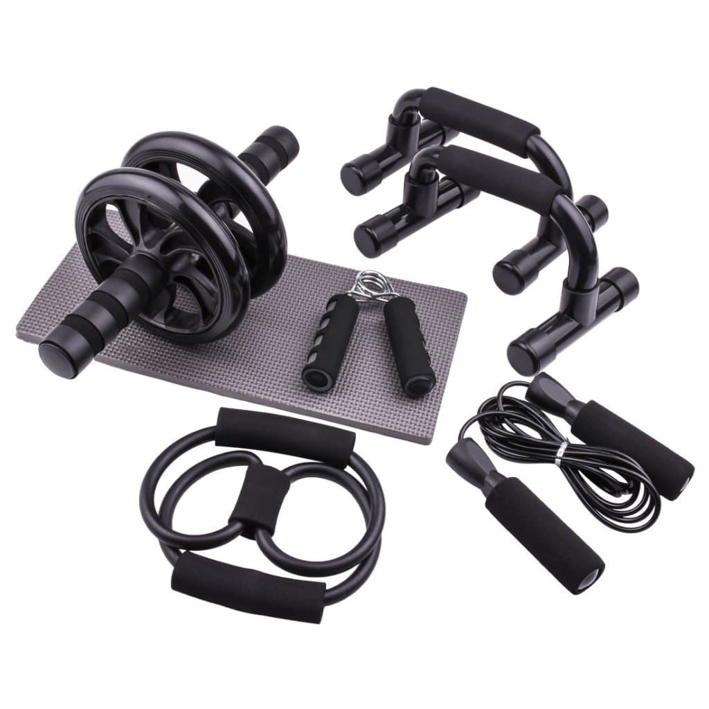 Kit Completo De Fitness 12 Em 1-Roda Ab , Barras Push-Up , Faixa De Resistência , Punhos De Mão E Tapete Para Sua Academ