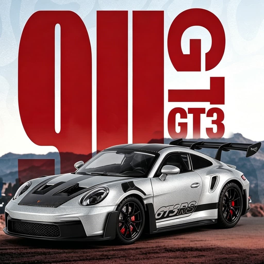 1 : 24 Escala 911GT3 RS Liga Modelo De Carro Diecast Som Luz Amantes Do Coleção Crianças Presente Aniversário Metal Meni