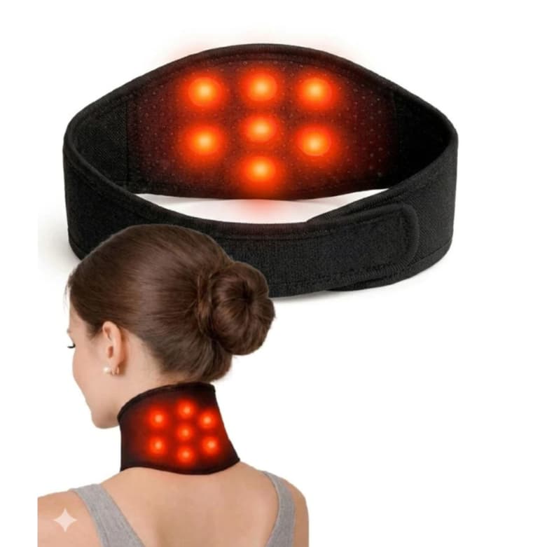 Almofada de Autoaquecimento para Pescoço Terapia com Turmalina e Ímãs com Suporte para Cervical