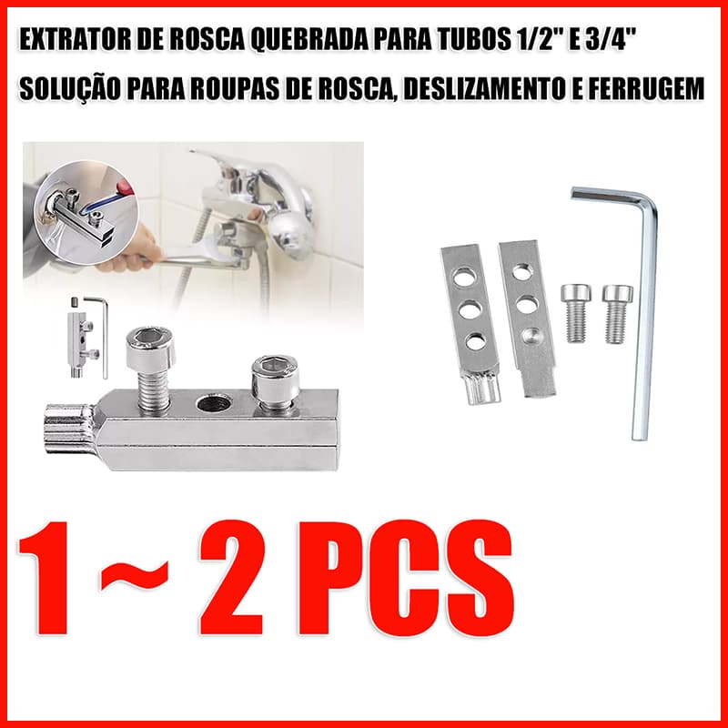 Extrator De Rosca De Tubo Quebrado, Ferramenta Compacta De Desmontagem De Válvula De Ângulo De Torneira De Repar