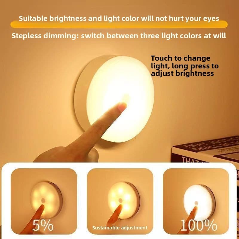 Luz Noturna Com Sensor De Toque , Lâmpada LED Sem Fio Instalação Para Corredor De Quarto