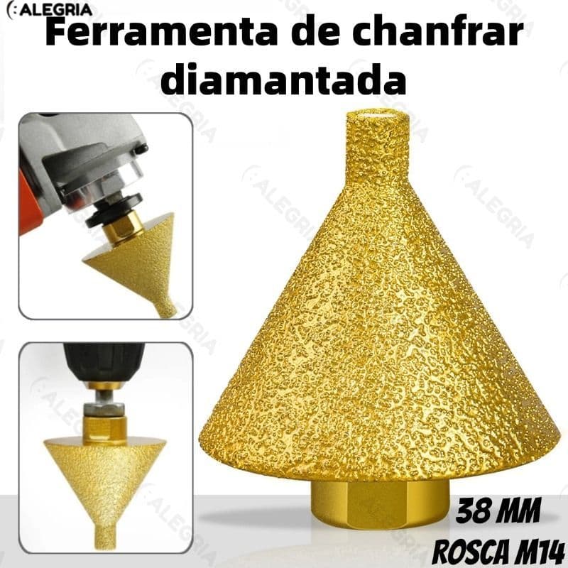 Ferramenta diamantada para chanfrar, alargar furos, retificar, cortar, broca multifuncional para abrir furos M14 38MM-AE