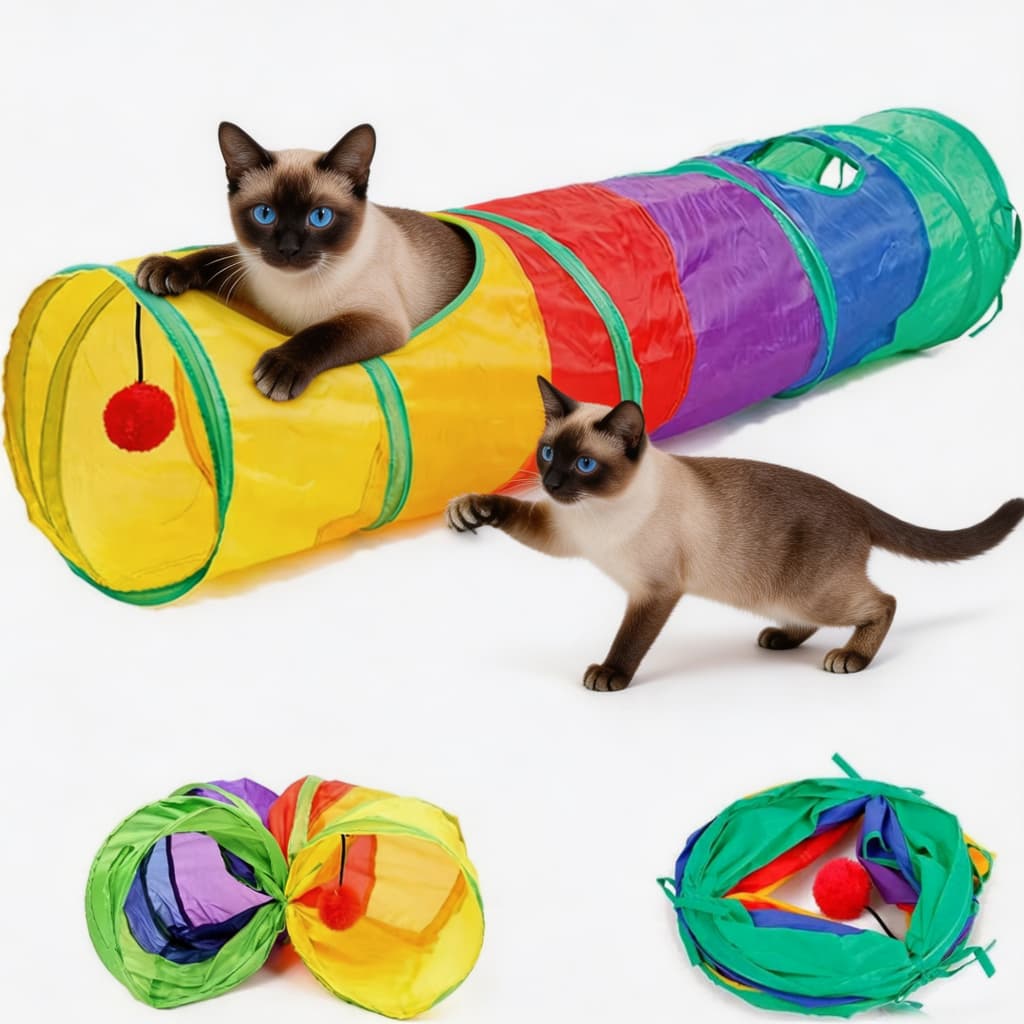 Brinquedo Para Pets Túnel Labirinto Para Gatos Colorido