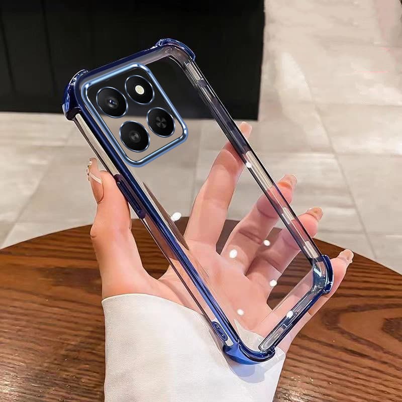Capa Para Moto G15 G75 5G G35 De Silicone Transparente Revestida Com Almofada De Ar À Prova De Choque Macia