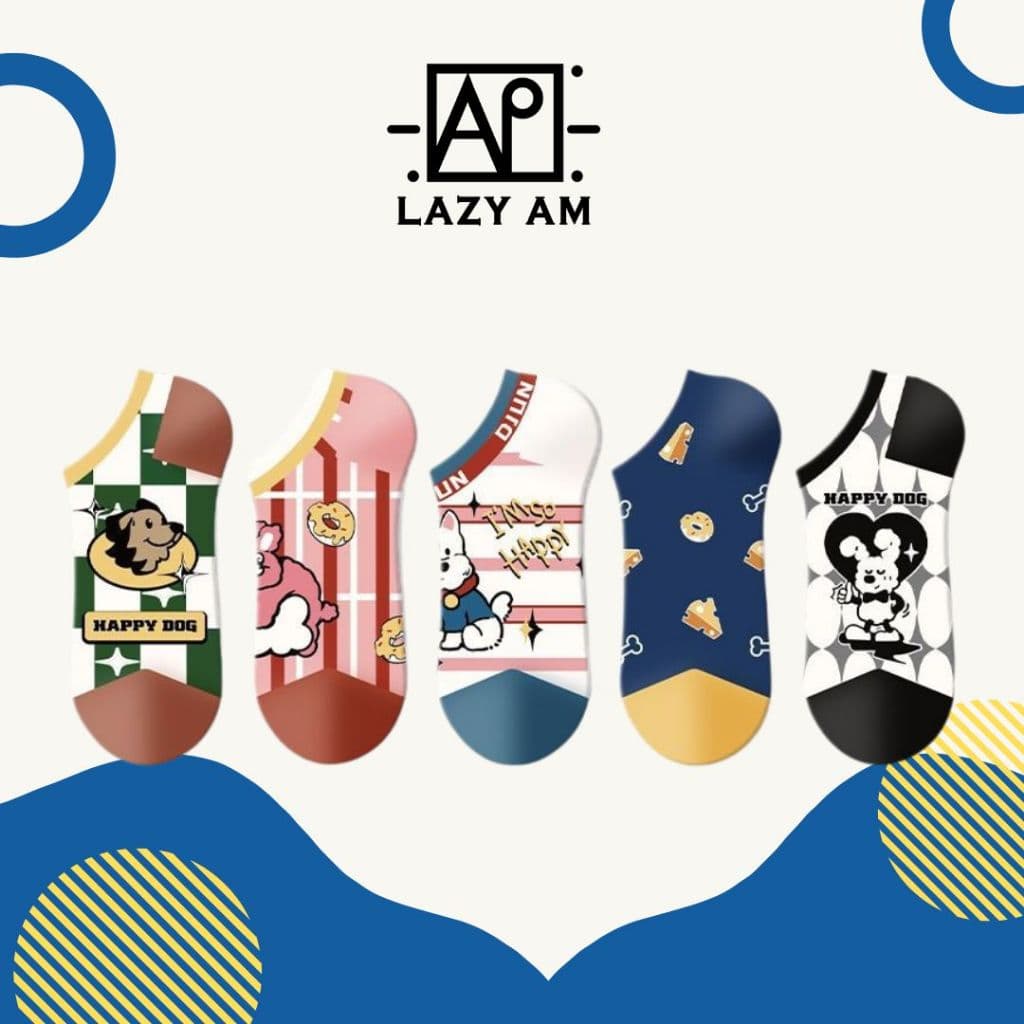 LAZYAM Kit Meias Invisíveis de Cachorro Respiráveis Confortáveis para Uso Diário