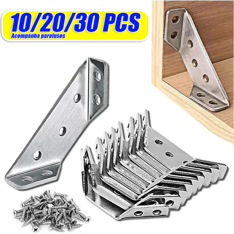 10/20/30 PCS Conectores De Canto De Aço Inoxidável Universais Para Móveis Com Parafusos