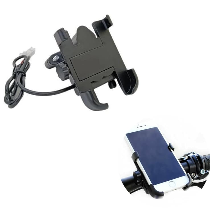 Suporte para Celular de Moto em com USB -Giro 360° no Guidão, Muito Forte e Resistente,não Quebra Fácil