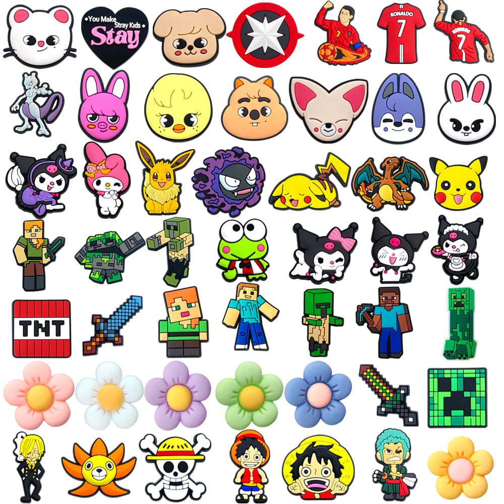 MEIDJ , Amuletos De Sapato , 49 Peças De Tendência Da Moda kpop Personagens De anime Tamancos , Sandálias Acessórios Dec