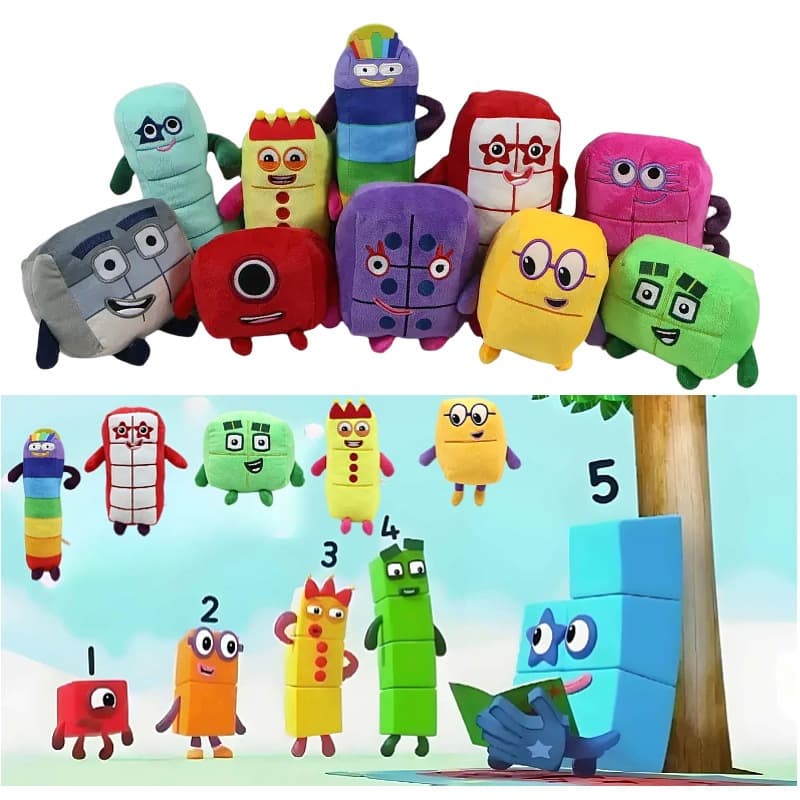 Numberblocks Pelúcia Conjunto Completo Boneca Educativa Matemática Presente Infantil