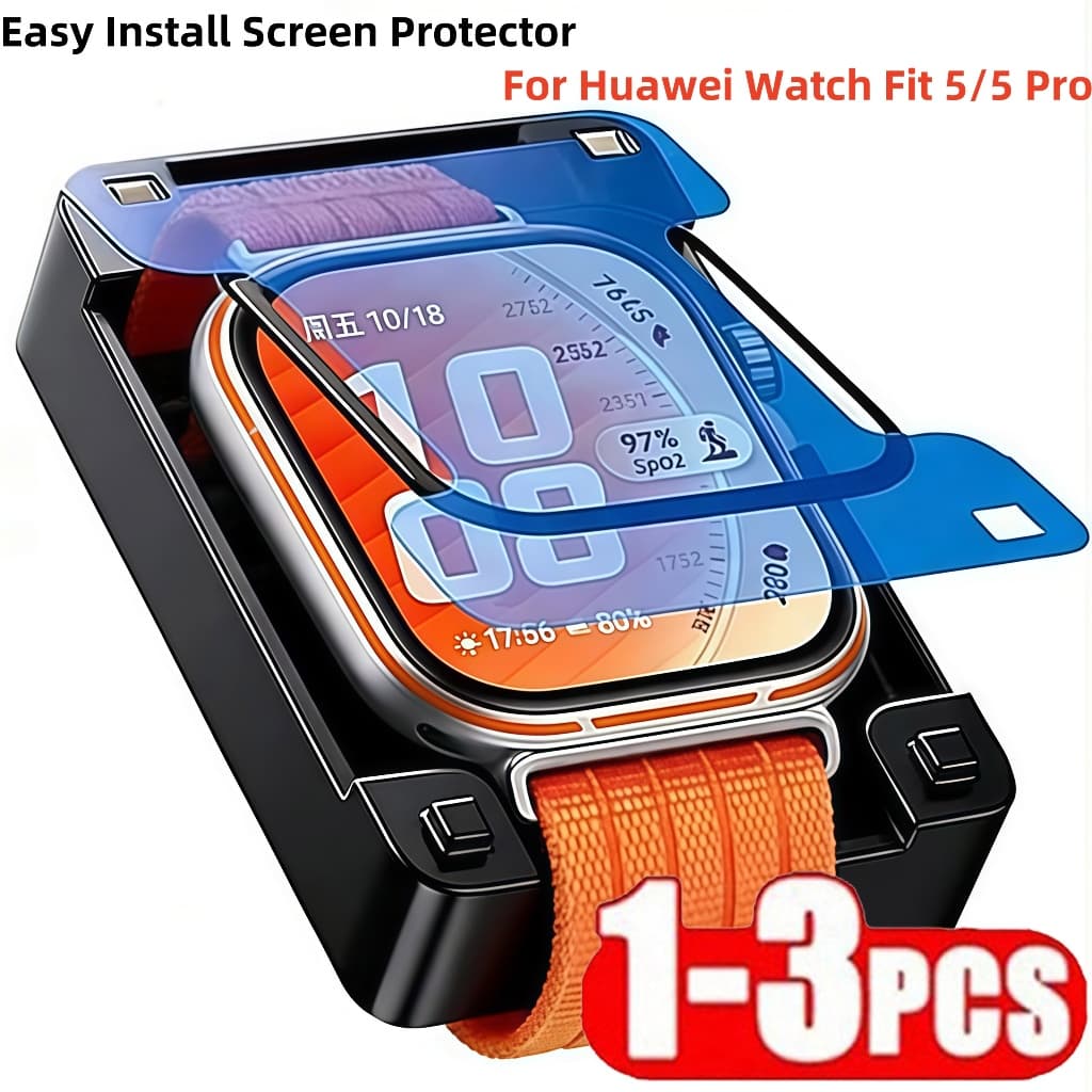 1-3 Pcs Filme De Vidro Temperado De Fácil Instalação Para Huawei Watch Fit 5 4 Pro 3 Protetor De Tela De Smartwatch Fit5