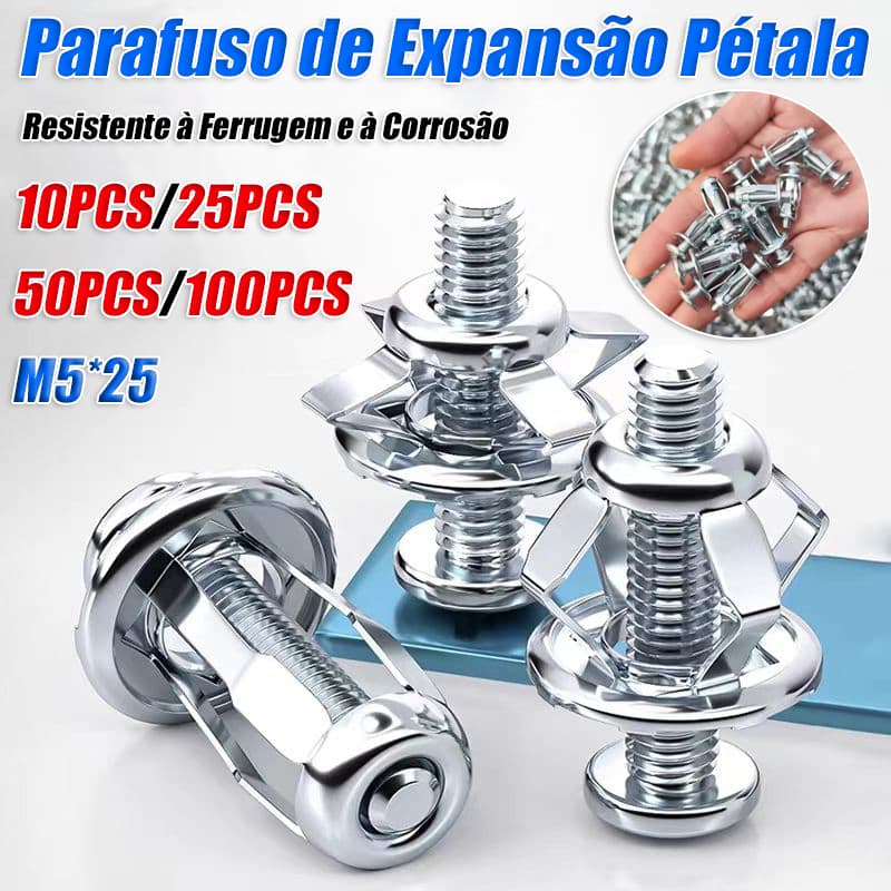 100/50/25/10 Pcs Parafuso De Expansão Porca De Chapa De Ferro M5x25mm Alta Qualidade