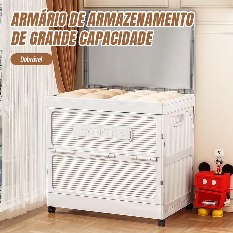 Caixa Organizadora Armazenamento Dobrável Empilhavel Multiuso Para Casa Escritório Grande capacidade de 140L