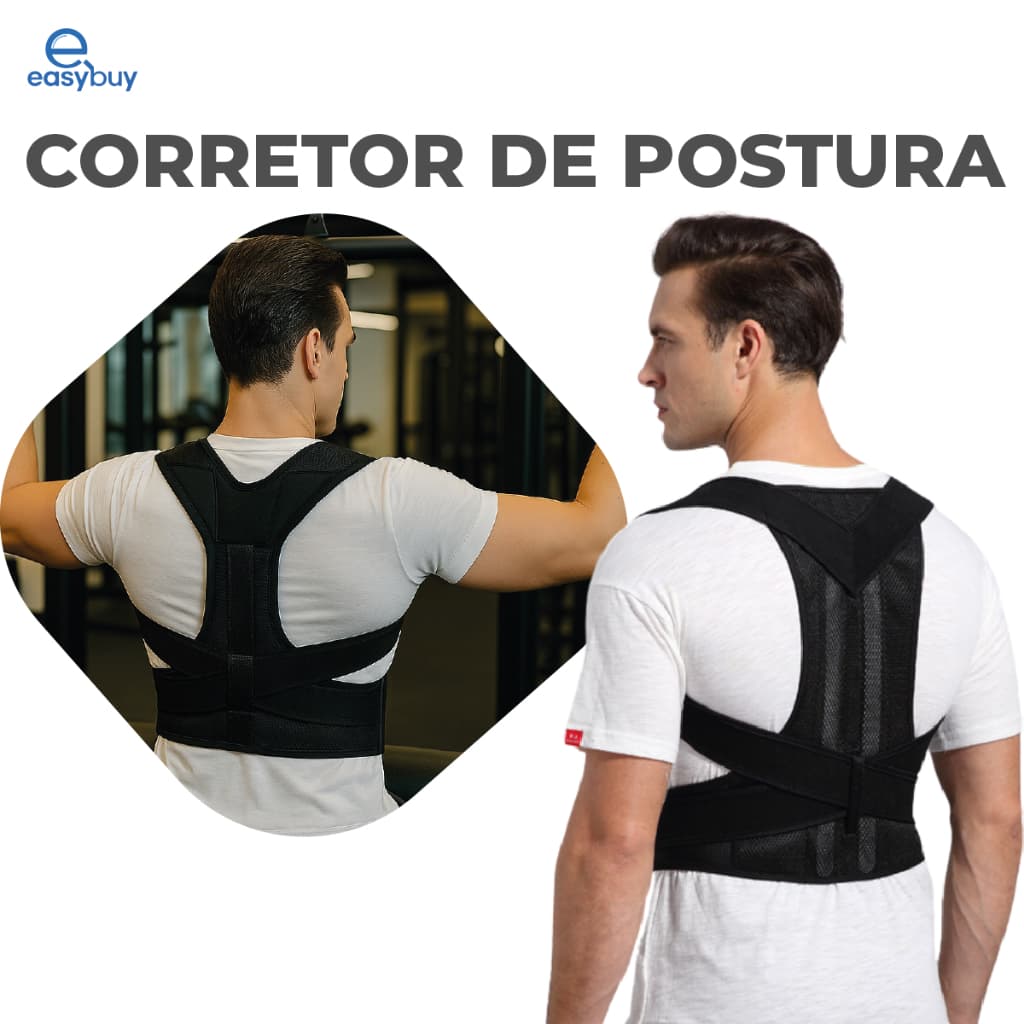Colete Corretor Postural Coluna Cinta Reforçada Unissex para Coluna e Lombar com ajuste