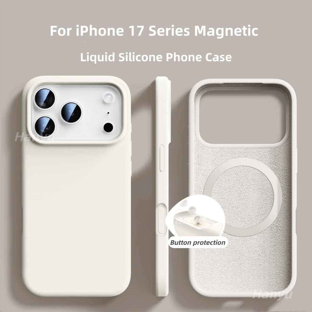(Suporte Magnético) Capa De Telefone De Silicone Líquido De 15 Cores Para iPhone 17 Pro Max 17Air 17e Com Proteção De Bo