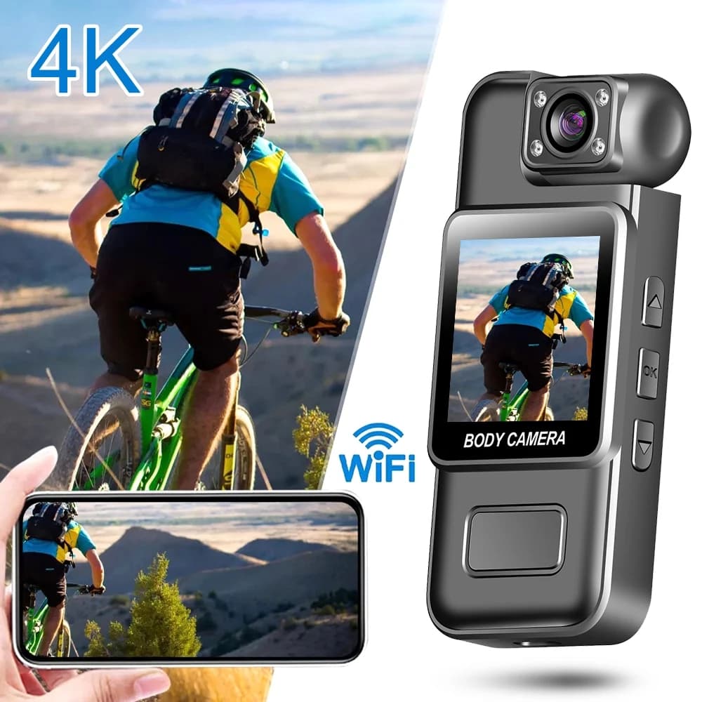 Ultra HD 1080P WiFi Mini Câmera Portátil Gravador De Vídeo Digital Polícia Corpo Cam Visão Noturna Infravermelha Esporte