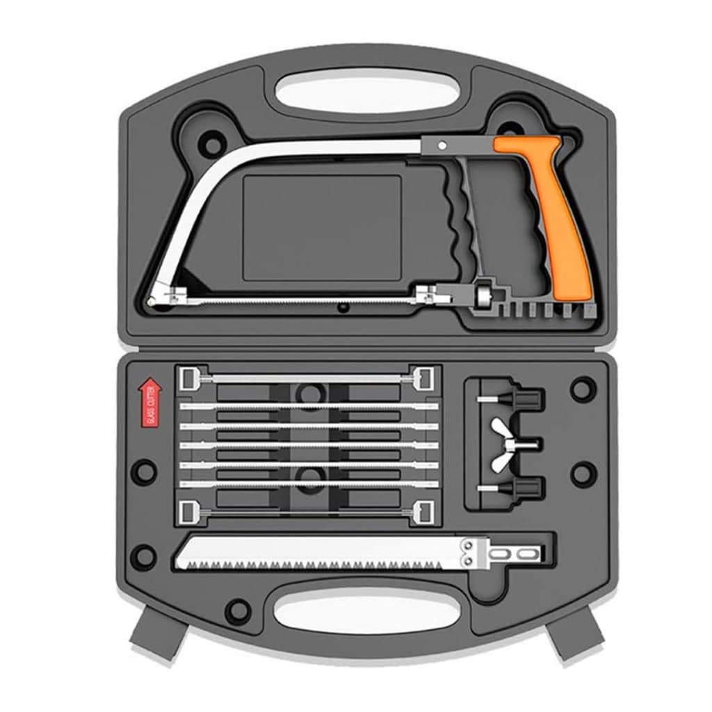 Kit 12 Peças Serra Mágica Arco com Lâminas Tico Tico Diamantadas Serrote Multifuncional para Cortar