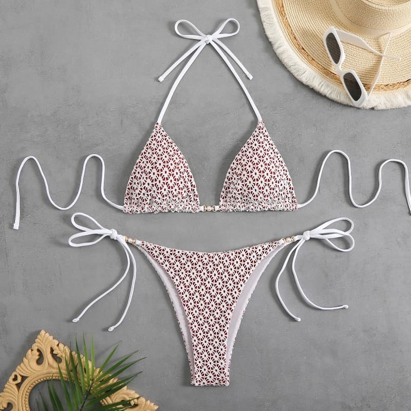 Maiô Feminino De Tecido Oco Com Decoração