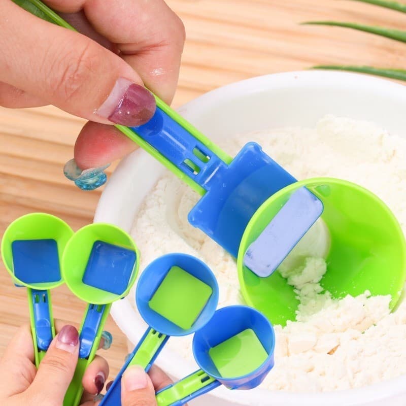 [Pacote de 2 unidades] Colher funil deslizante em pó de proteína-utensílios de cozinha-cabo longo reutilizável