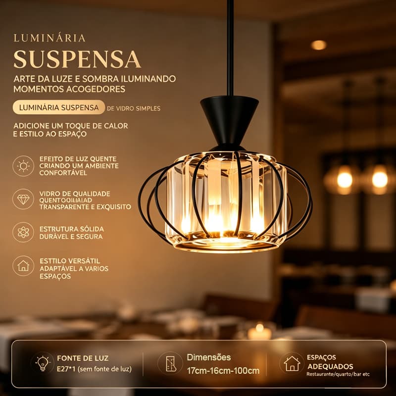 Lustre De Cristal Preto Com Soquetes E27 Fácil De Instalar Adequado Para Salas E Quartos 110 – 220 V