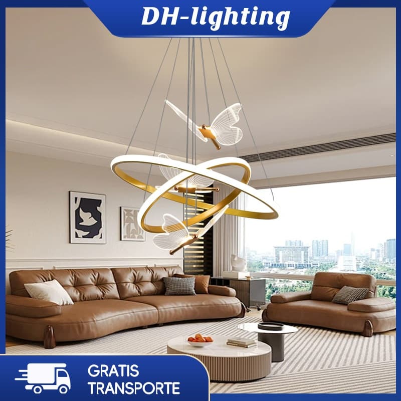 (Com LED) Sala De Estar Jantar Lustre Casa Lâmpada Criativa Borboleta Decorativa