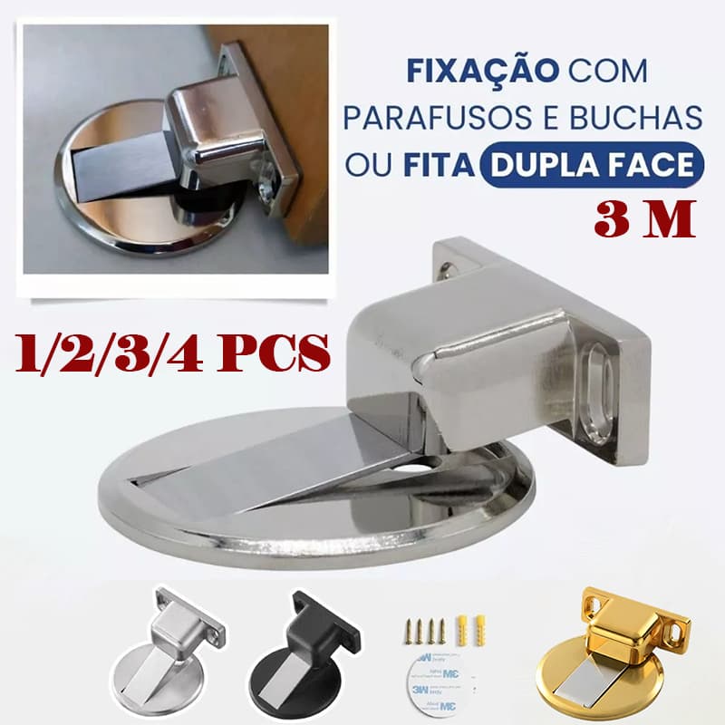 Trava Prendedor Batetor Fixador de Porta Magnético Slim Material aço inoxidáve