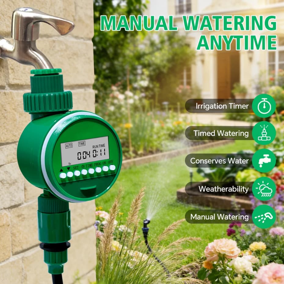 Temporizador Irrigação Programável Automático Hortas Jardins