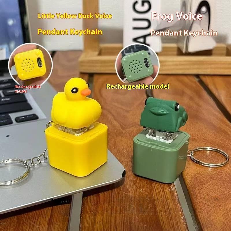 sutiska Engraçado Croking Sapo Pato Chaveiro Recarregável Teclado Clicker Som Com Luz LED Para Alívio Do Estresse NG