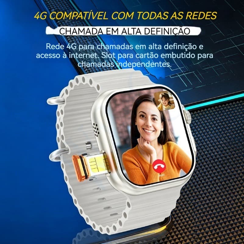 S10 Ultra 4G Android Smart Watch Com Cartão SIM E WiFi B37 Versão Celular Câmera NFC GPS Google Playstore Esporte Pressã