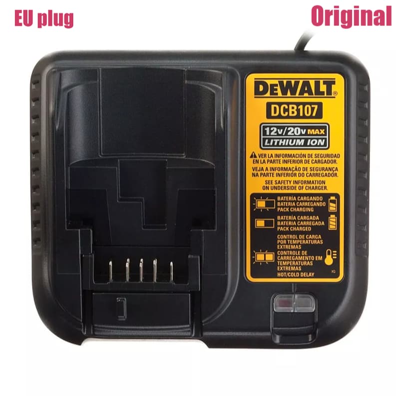 100 % Original DCB107 De Dupla Tensão 12V/20V Carregador Para Furadeira Elétrica E Chave De Impacto