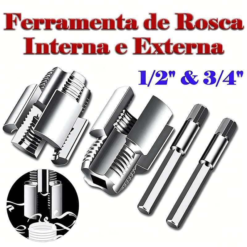 Rosqueamento De Tubos Internos E Externos 1/2" Ou 3/4"