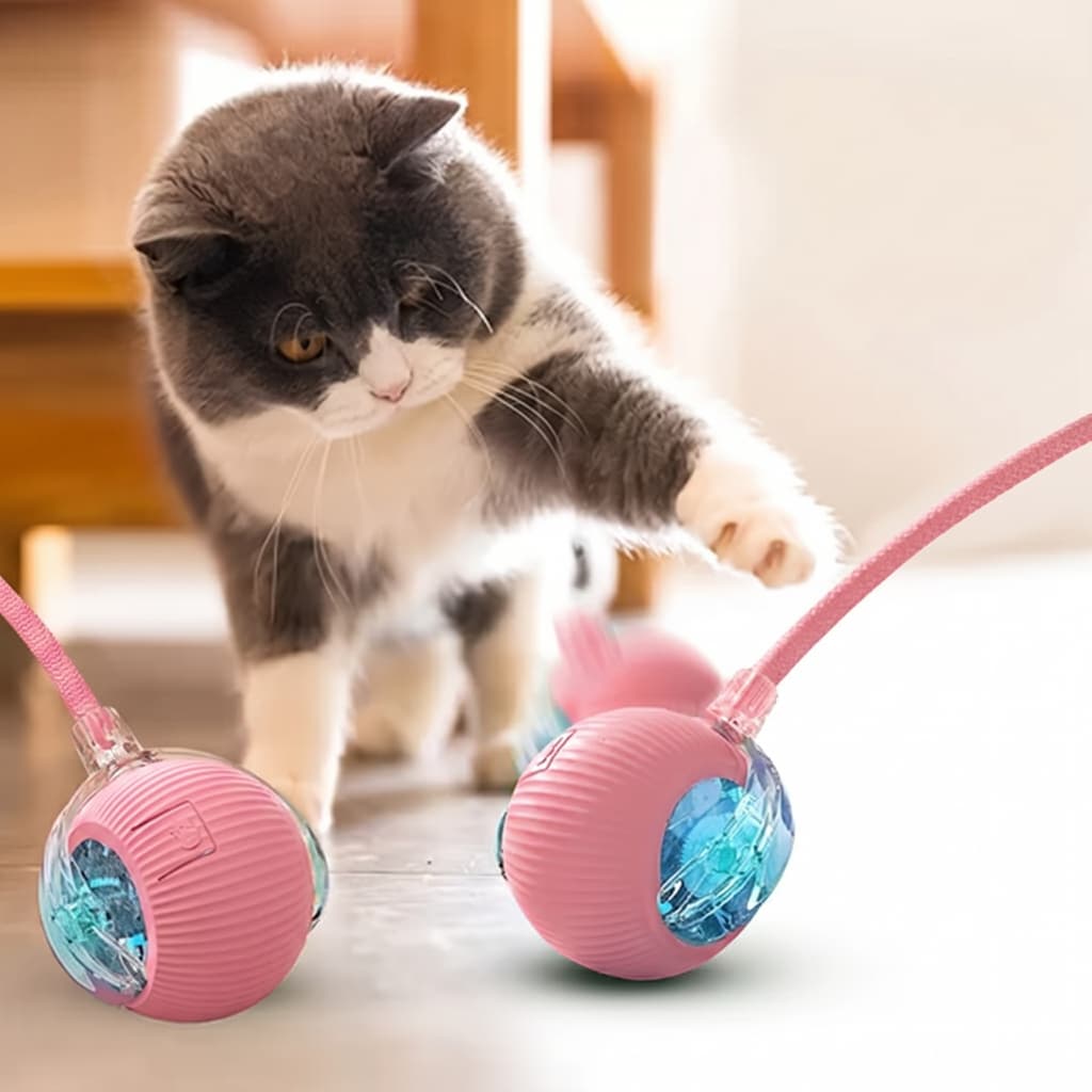 Brinquedo Interativo Inteligente Para Gatos , Bola De Rolamento Automática , Cauda Falsa Recarregável Jogos Internos