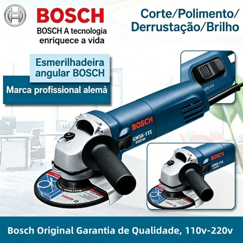 Lixadeira industrial Bosch Corta madeira e metal, completa para polimento e desbaste 127V/220V envio imediato