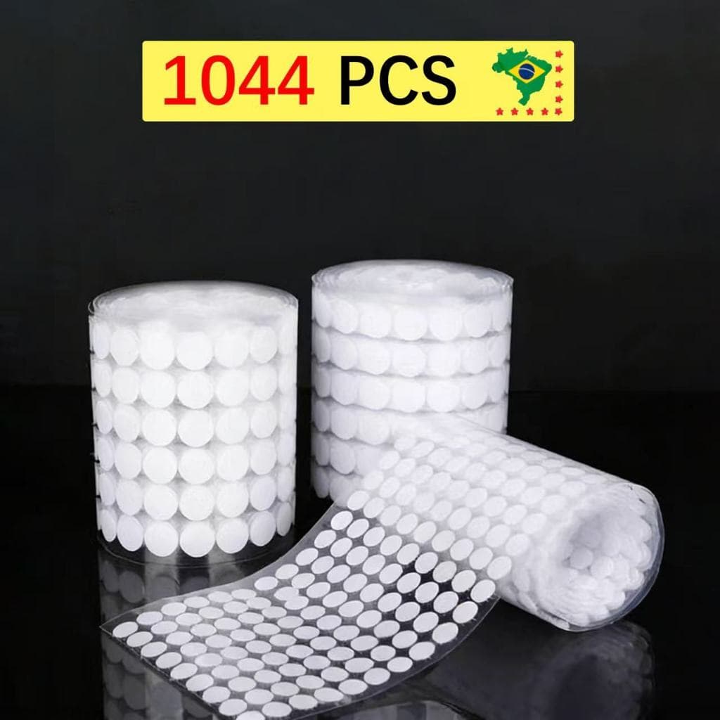 1044 peças Fecho de Contato Velcron Redondo Adesivo Moeda Branco 15mm 1,5cm Circulo Bolinha