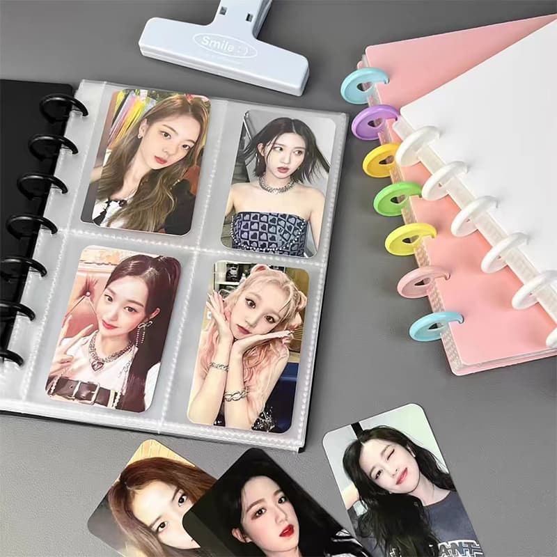 80/160 Bolsos Binder Capa A5 Álbum De Fotos Fotocard Adesivo De Arquivo Ticket Post Fichário