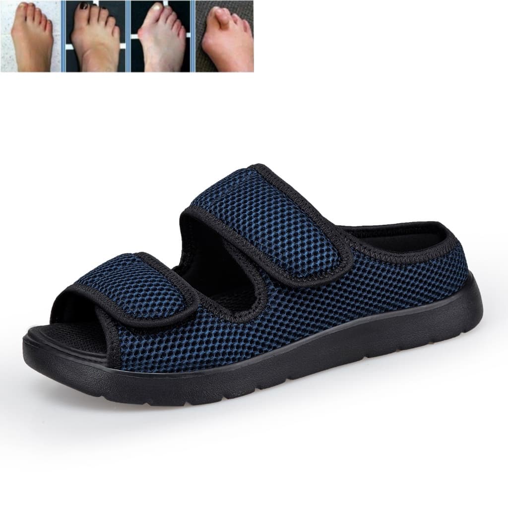 Sapatos Masculinos Extra Largos Ajustáveis De Meia-Idade E Idosos Para Diabéticos Edema Pés Inchados Sandálias Femininas
