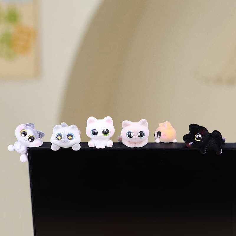 Suporte Bonito Do monitor Computador Em Forma De Gato , Adorável Pequeno Tela Painel Carro Brinquedo De Pelúcia Decoraçã