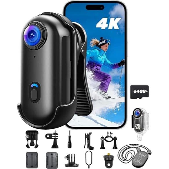 Câmera De Ação WiFi 1080P Com Lente Grande Angular De 120 ° Pulsador Magnético À Prova D'água Mini Esportiva 30M