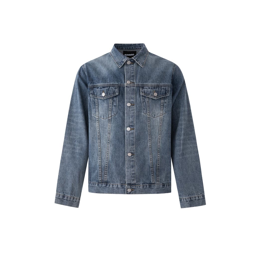 Jaqueta jeans curta masculina estilo retrô