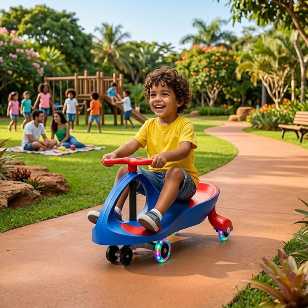 Carrinho Gira 360° Infantil com Rodas LED Silenciosas - Sistema Anti-Volta, Seguro até 110kg