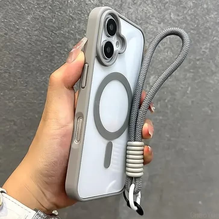Capa Magnética Acrílica De Silicone Fosco Transparente , Compatível Com iPhone 17 16 11 12 13 14 15 Pro Max Plus