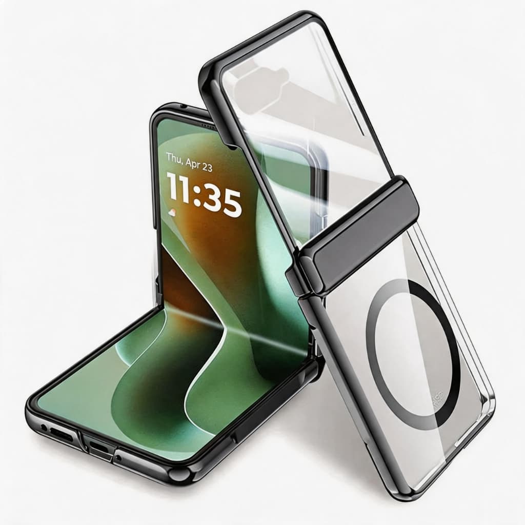 Capa Premium para Motorola  Razr 70 Ultra / 70 / 60 Ultra / 60 / Razr 50 Ultra / 50 Transparente com Suporte Magnético