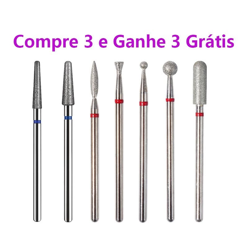 【Compre 3 e Ganhe 3 Grátis】1PCS Brocas Diamantada 718 720 Cutícula Unha Motor Kit Brocas