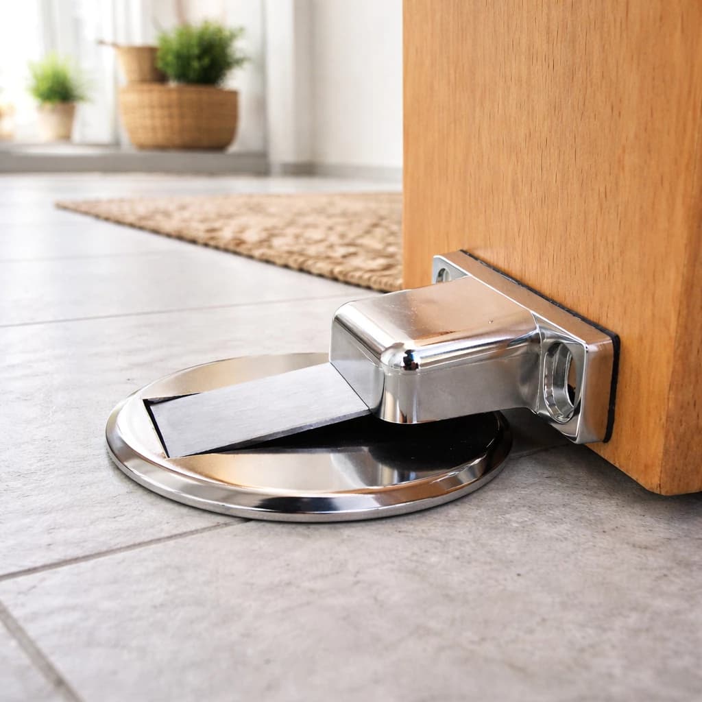 Prendedor Trava de Porta Magnético Slim Cromado