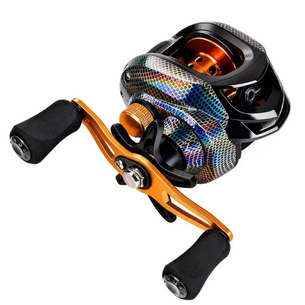 Carretilha de pesca com rolamento de esferas, leve e resistente, ideal para pesca em rios e no mar