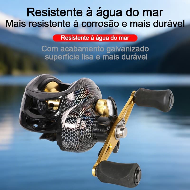 Carretilha de pesca com roletes de gota, suave, leve e resistente, ideal para pesca em rios e no mar
